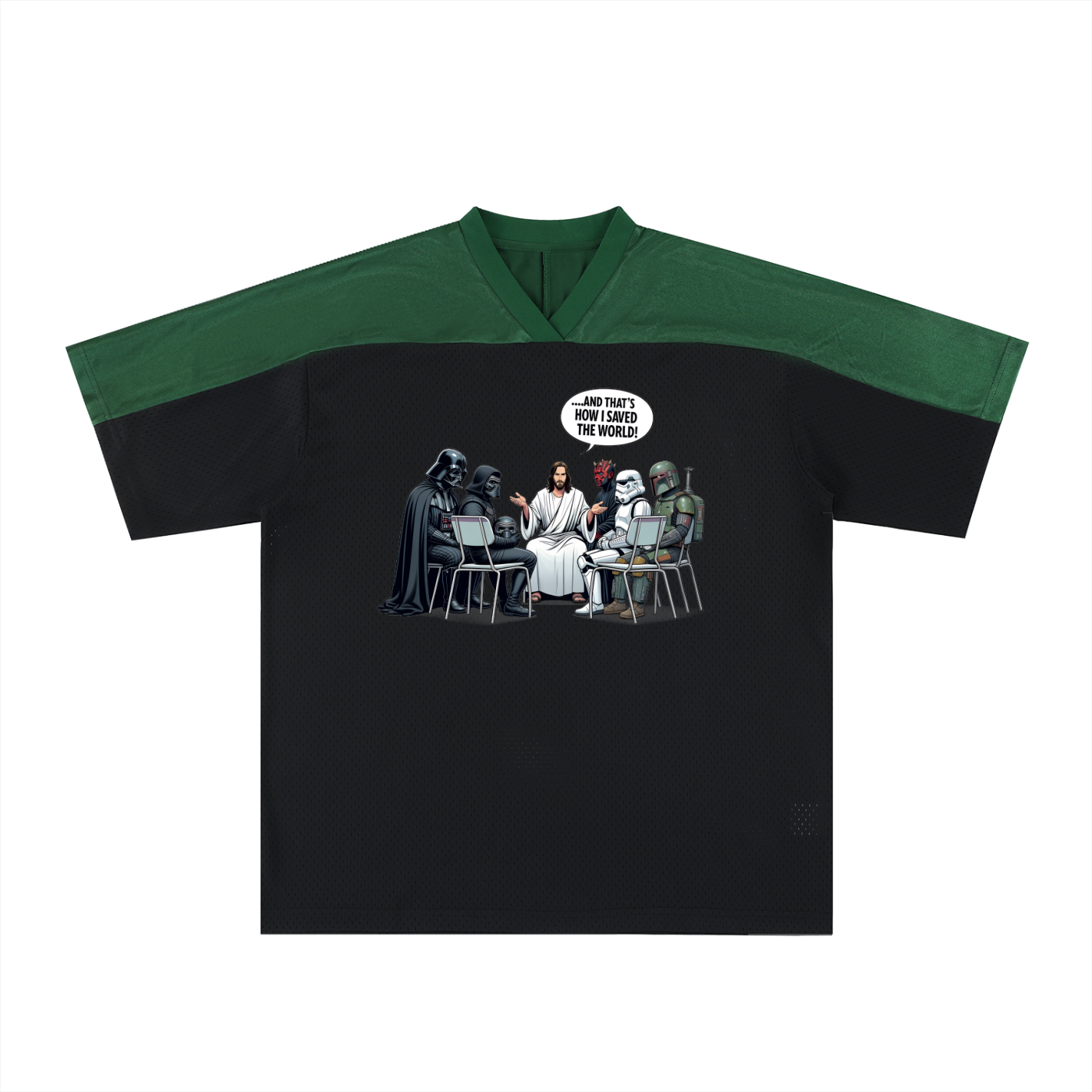 Oversized Mesh V-Neck Soccer Jersey
