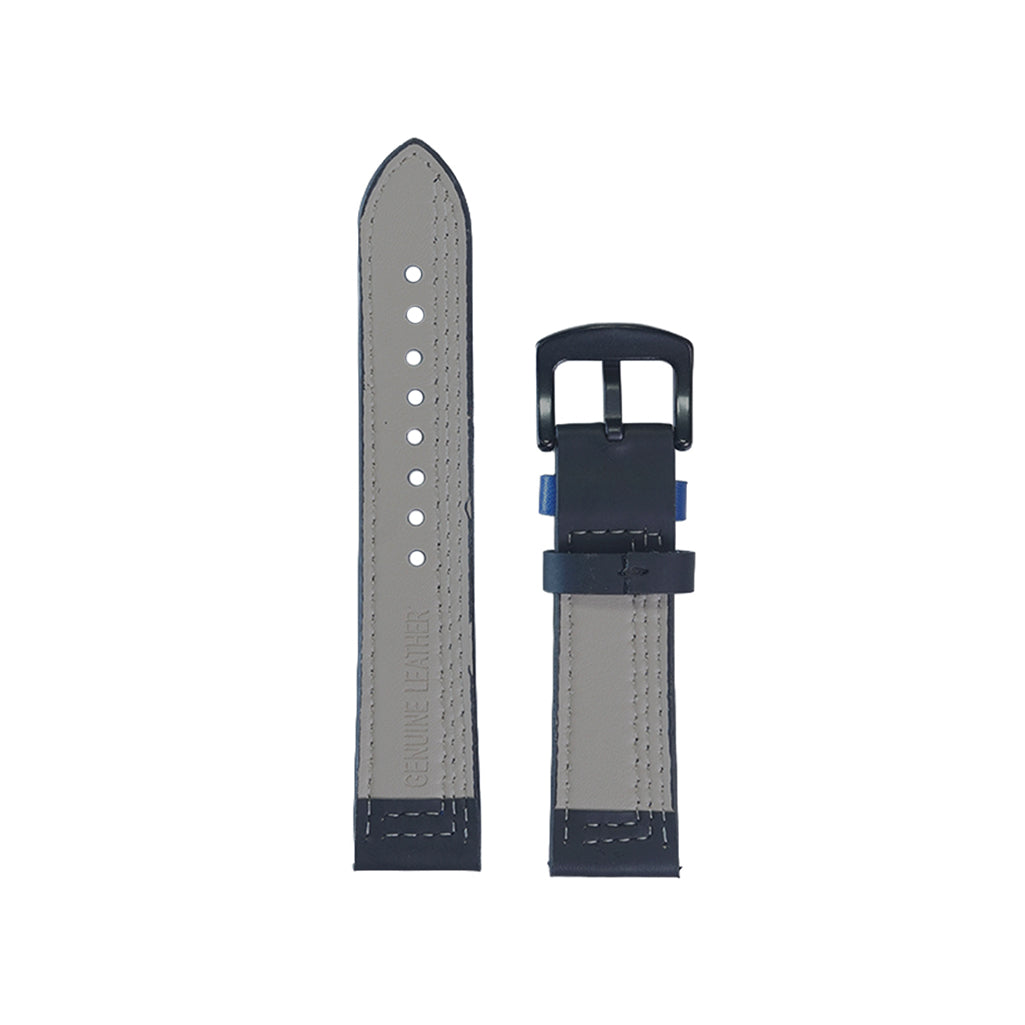 Black & Blue Leather Strap (Adjustable)