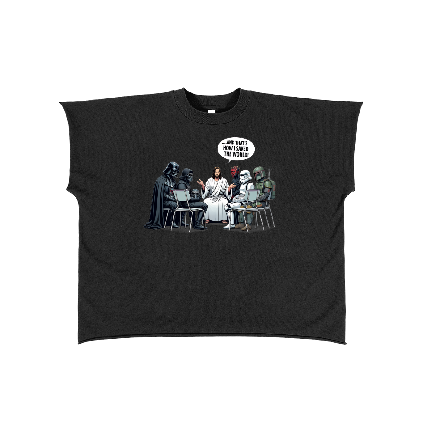 Raw Edge Boxy Non-Shrink T-Shirt