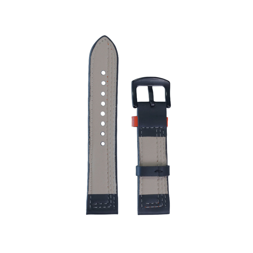 Black & Orange Leather Strap (Adjustable)