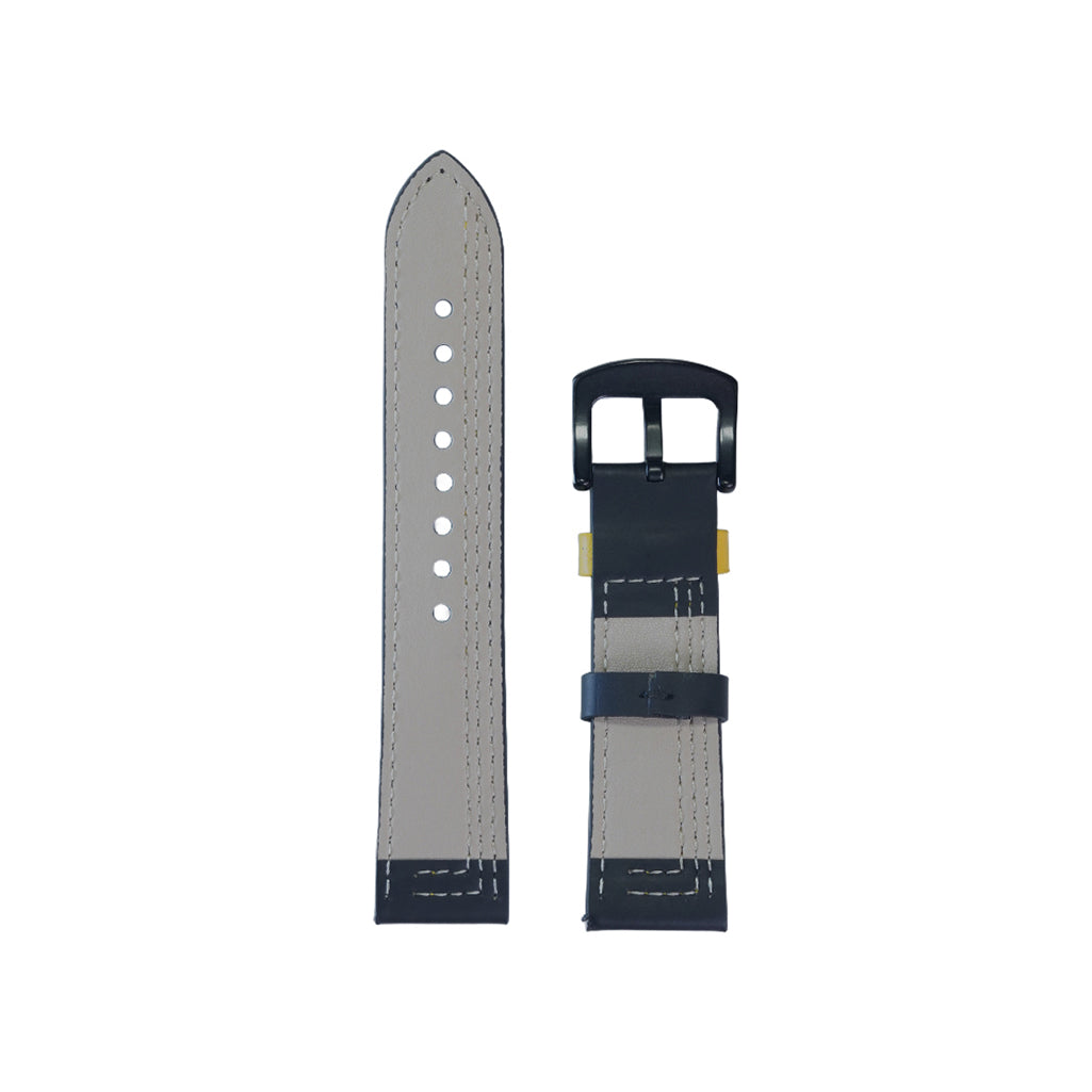 Black & Yellow Leather Strap (Adjustable)