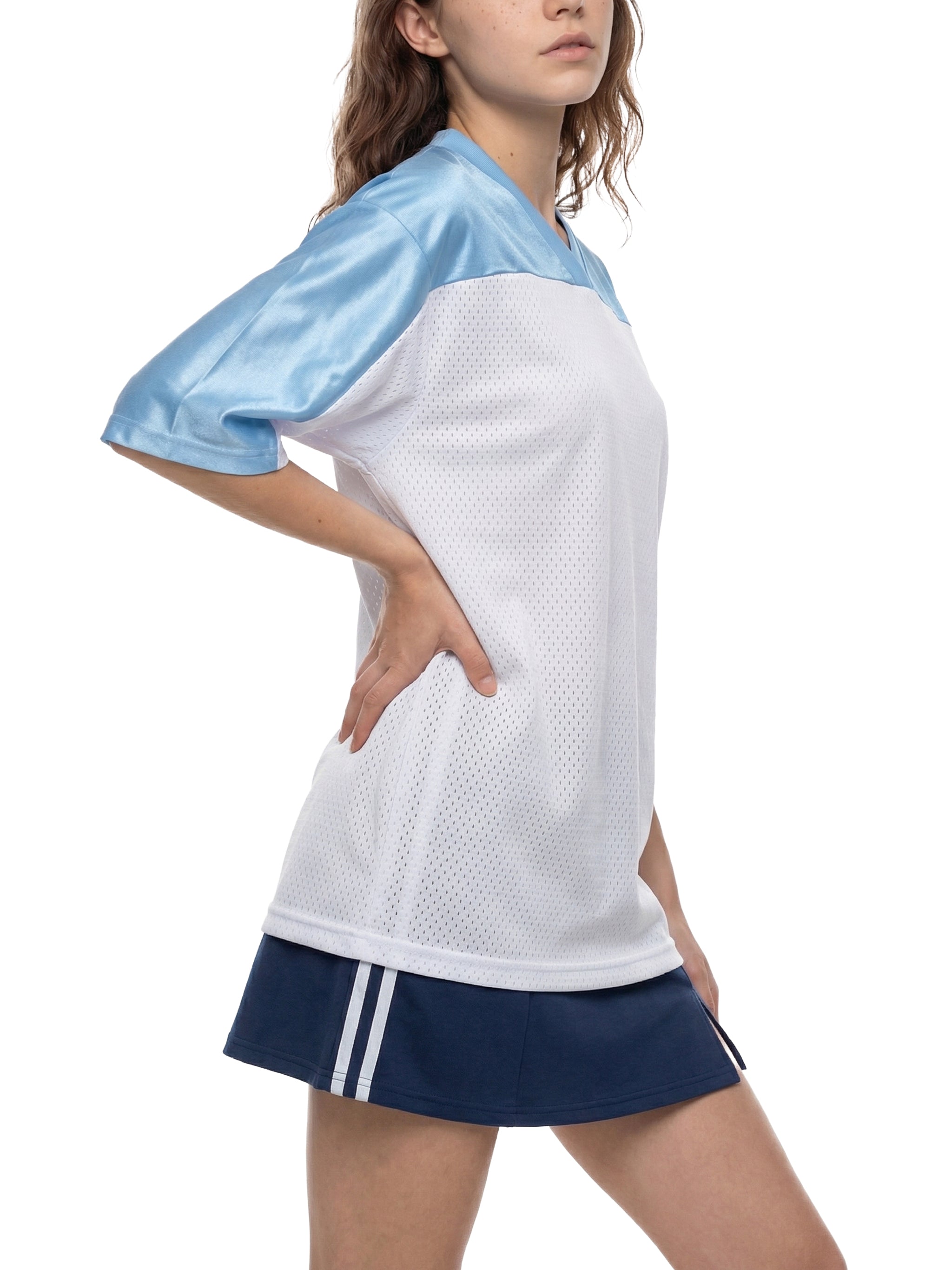 Oversized Mesh V-Neck Soccer Jersey