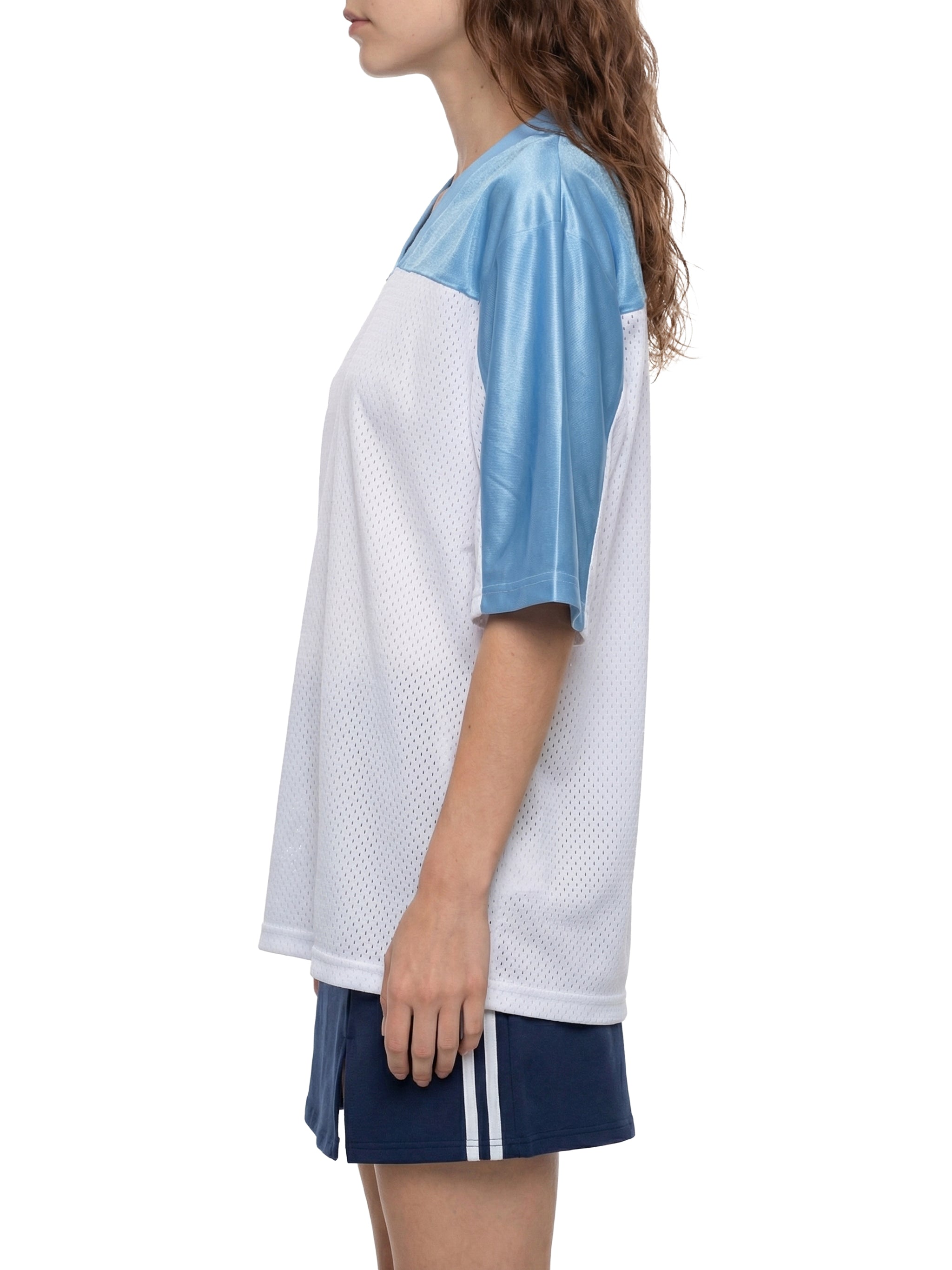 Oversized Mesh V-Neck Soccer Jersey