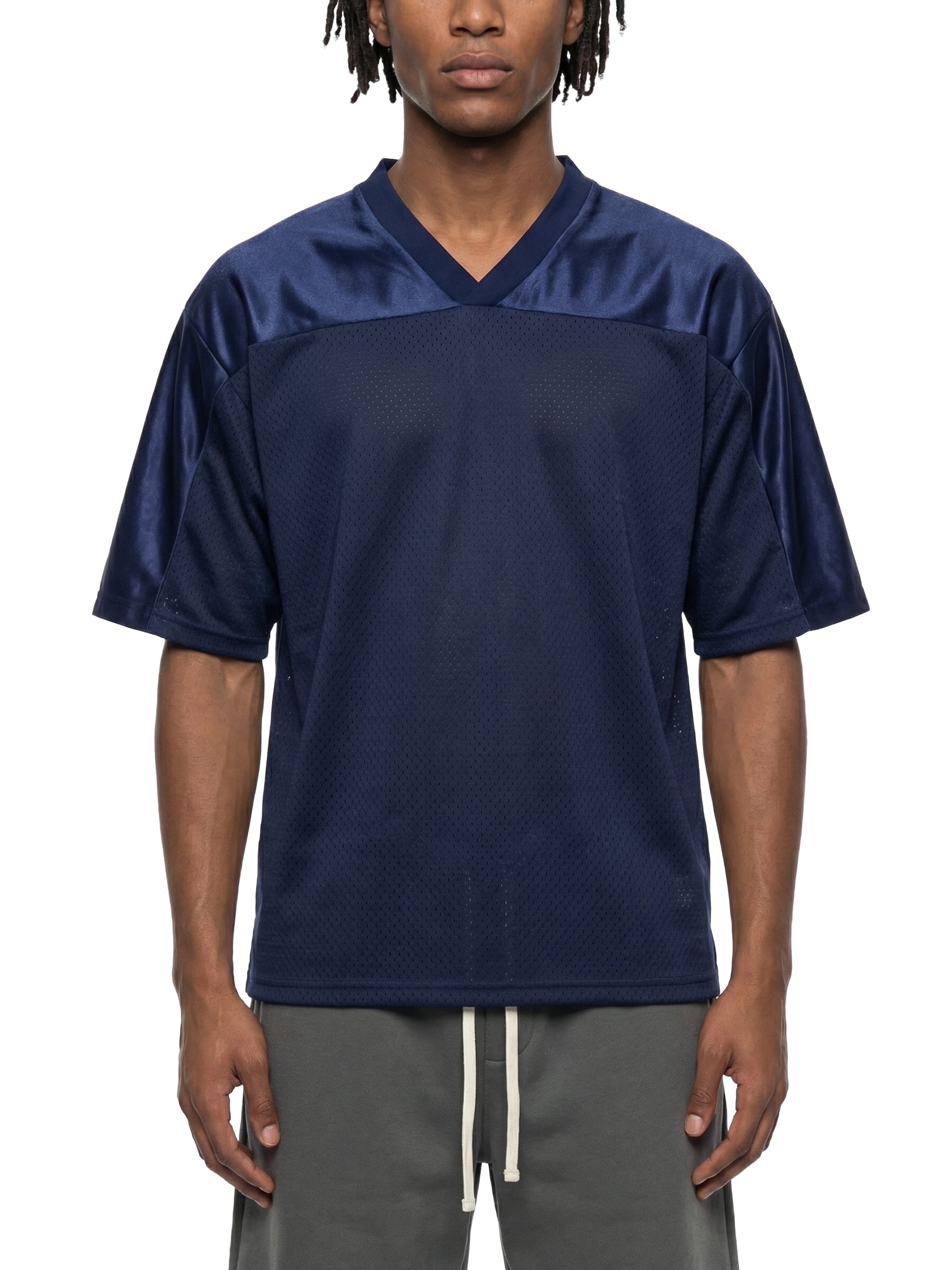 Oversized Mesh V-Neck Soccer Jersey
