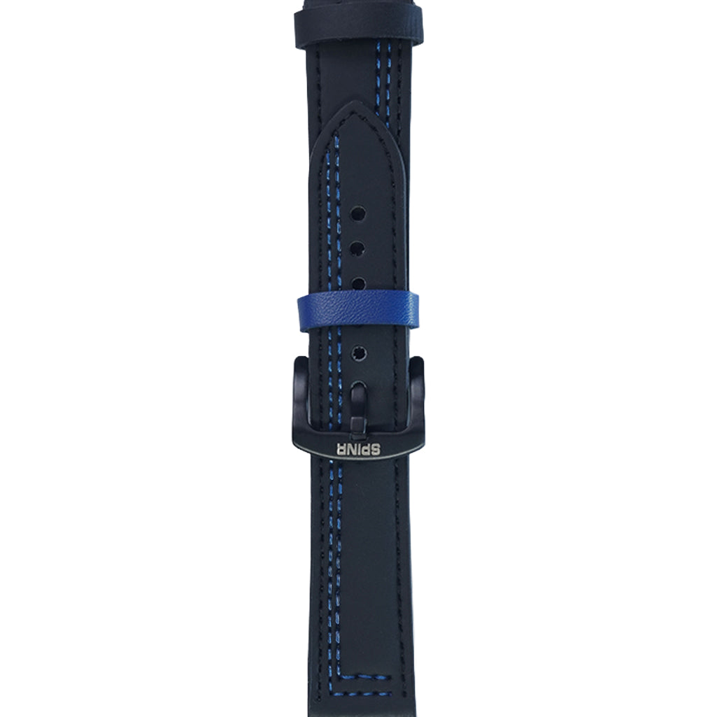 Black & Blue Leather Strap (Adjustable)
