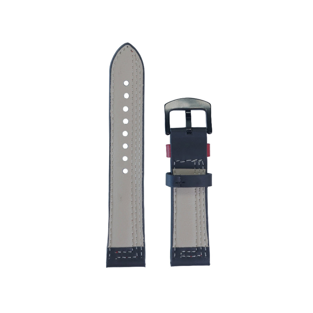 Black & Red Leather Strap (Adjustable)