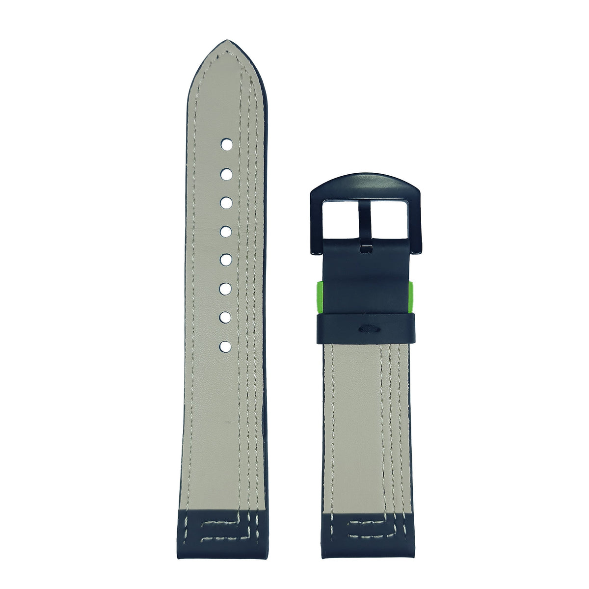 Black & Green Leather Strap(Adjustable)