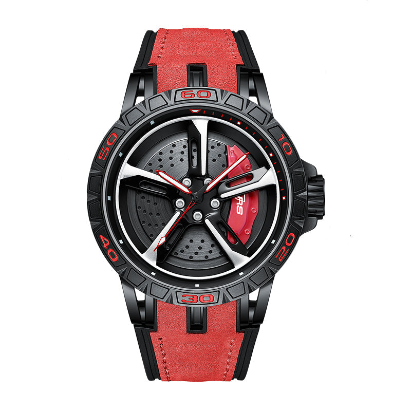 RS Gyro Black Dubies Case Red Caliber/RedLeather Strap