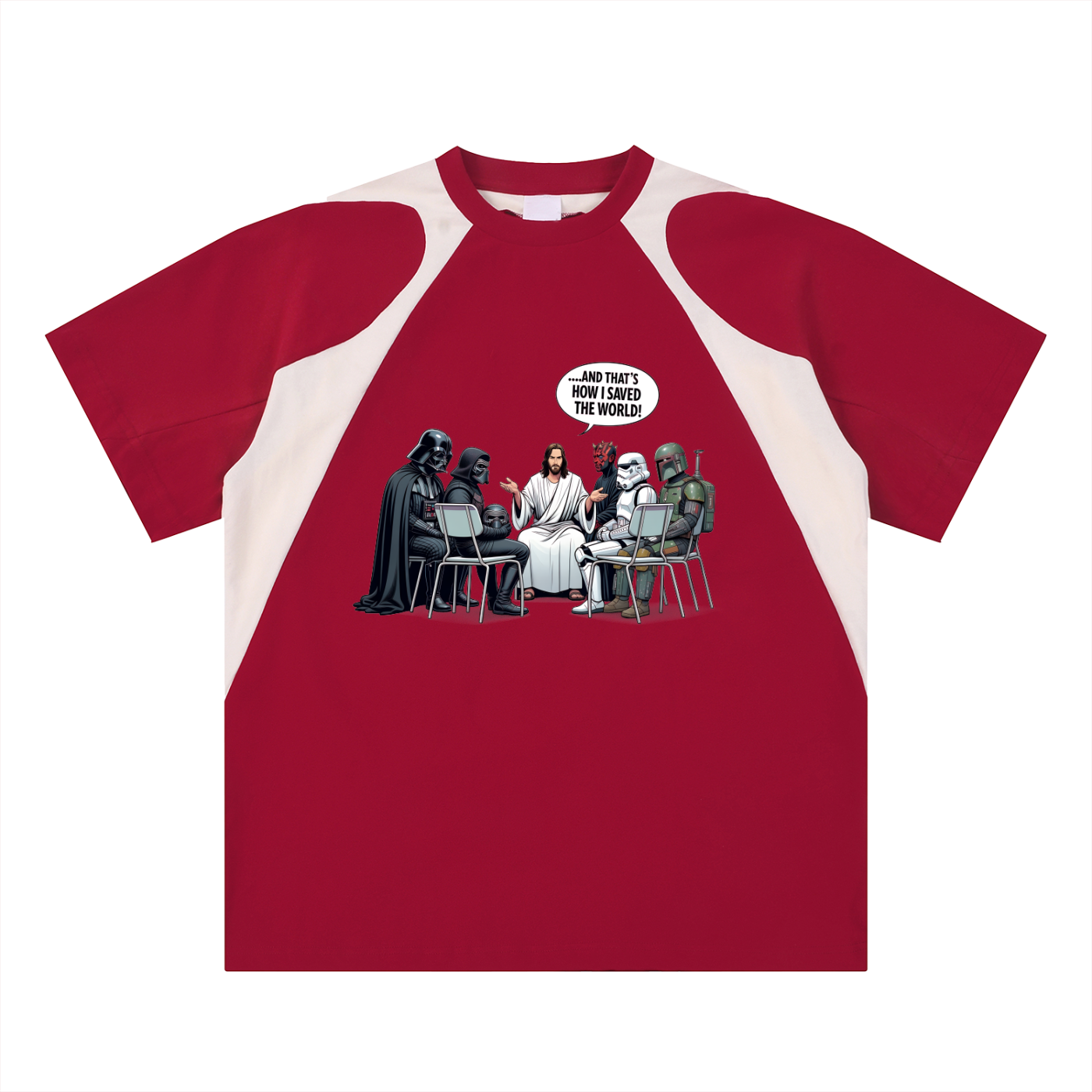 Contrast Panel Cotton T-Shirt